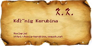Kőnig Kerubina névjegykártya